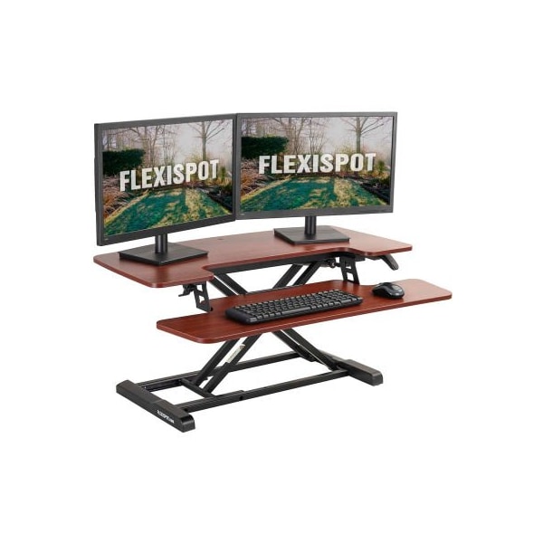 Zoxou FlexiSpot 35in AlcoveRiser Standing Desk Converter, Mahogany MT7N-M - main
